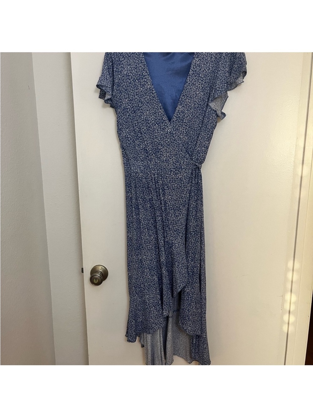 ZESICA floral wrap midi high low dress - Picture 2 of 6